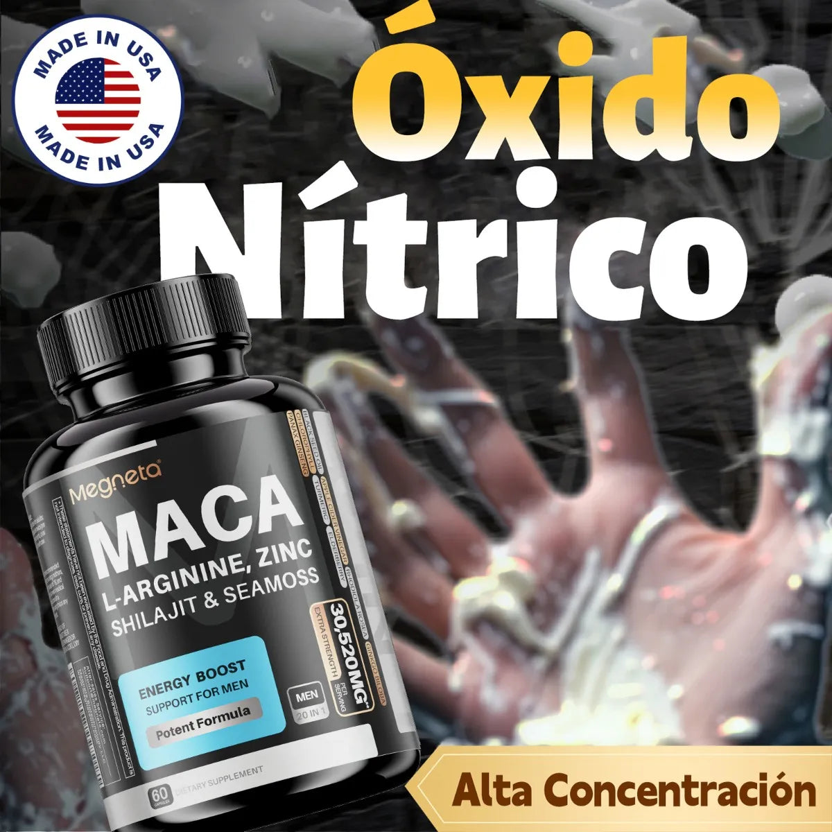 Suplemento Para Hombres Con Maca Y L-arginina 60 Cápsulas🧬